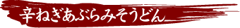 辛ねぎあぶらみそうどん